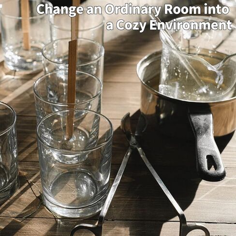 Antimbee (15 عبوة) برطمانات شموع زجاجية باللون الأزرق الياقوتي مع أغطية من الخيزران لصنع الشموع، علب شموع فارغة سعة 6 أونصة مع أغطية خشبية، حاويات شموع نظيفة بالجملة - آمنة للاستخدام في غسالة الأطباق in Kuwait