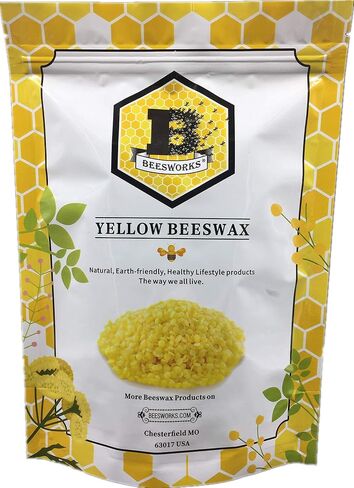 Beesworks حبيبات شمع العسل الصفراء (1 رطل) | نقي 100%، درجة مستحضرات التجميل، شمع العسل المصفى ثلاثيًا للعناية بالبشرة، ومرطب الشفاه، والغسول، وصناعة الشموع. in Kuwait