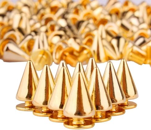 PMLAND 200 Sets/Pairs 9.5mm Silver Cone Spikes Screwback Studs DIY Craft Cool Rivets Punk in Kuwait