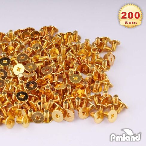 PMLAND 200 Sets/Pairs 9.5mm Silver Cone Spikes Screwback Studs DIY Craft Cool Rivets Punk in Kuwait