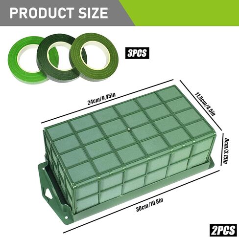 Floral Foam Cage, 2 PCS Foam Cage Flower Holder Floral Cage, Floral Foam Cage for Artificial Flower with 3 Green Handmade Tape for Fresh Flower Arrangement Decoration & Wedding Holiday Decorations in Kuwait