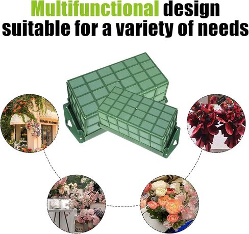 Floral Foam Cage, 2 PCS Foam Cage Flower Holder Floral Cage, Floral Foam Cage for Artificial Flower with 3 Green Handmade Tape for Fresh Flower Arrangement Decoration & Wedding Holiday Decorations in Kuwait