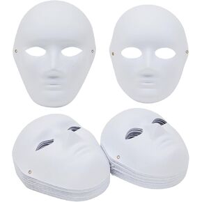BLUE PANDA 24 Pack Blank Paper Mache Masks to Decorate, White Opera Mask for Carnival, Masquerade Party, Theatre, Halloween (2 Sizes) in Saudi Arabia