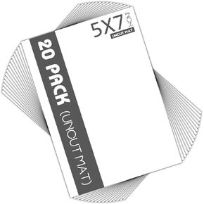 Mat Board Center, Pack of 20 16x20 Uncut Photo Mats, White Backing Boards - for Photos, Prints, Frames and More