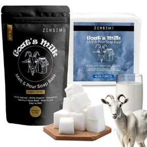 5.5 LBS Goats Milk Soap Base | Melt and Pour Supplies Kit for Soap Making - SLS/SLES & PEG free | Gentle & Natural Organic Vegetable Ingredients | Make Your Own Bulk For Adult Soapmaker - Easy to Cut
