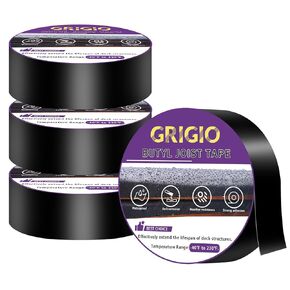 Grigio Joist Tape for Decking, 2" x 50' Waterproof Deck Tape Butyl Joist Tape Anti-Corrosion Butyl Flashing Tape for Joists and Beams, 2 Rolls