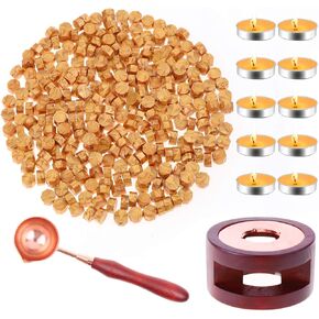 Sealing Wax, Paxcoo 312pcs Sealing Wax Kit with Wax Seal Beads, Wax Seal Warmer, Wax Spoon and Tealight Candles for Wax Stamp Letter Sealing