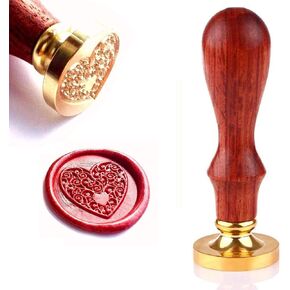 Wax Seal Stamp, Retro Wood Stamp Classic Initial Wax Seal Stamp with Handle, Great for Embellishment of Envelopes, Invitations, Wine Packages, Greeting Cards, etc (Rose)