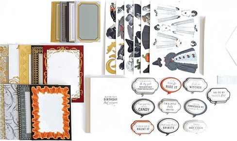 انا جريفين مجموعة صنع بطاقات الساحرة - مجموعة صنع بطاقات معايدة يدوية الصنع بطابع ساحرة الهالوين مع قطع مصبوبة وملصقات المشاعر وطبقات بطاقات وحشوات وأوراق تخزين - مشاريع حرفية للبالغين والاطفال in Kuwait