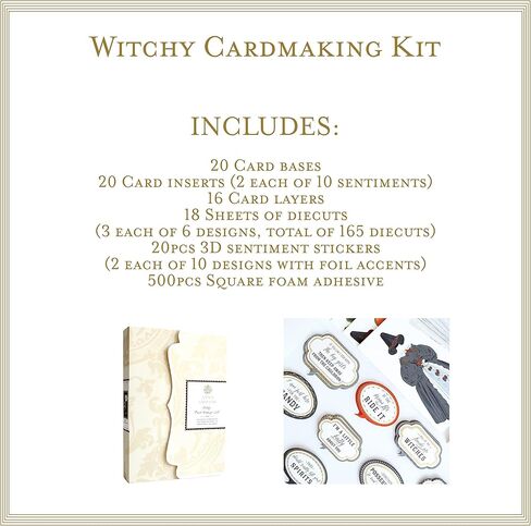 انا جريفين مجموعة صنع بطاقات الساحرة - مجموعة صنع بطاقات معايدة يدوية الصنع بطابع ساحرة الهالوين مع قطع مصبوبة وملصقات المشاعر وطبقات بطاقات وحشوات وأوراق تخزين - مشاريع حرفية للبالغين والاطفال in Kuwait