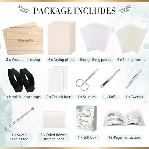 Aboofx Flower Press Kit, Large Wooden Flower Pressing Kit for Adults Kids, 6 Layers 6.3 x 8.3 Inch Flower Press Leaf Pressing Kit to Making Dried Plants, DIY Flower Preservation Kit Crafts in Kuwait