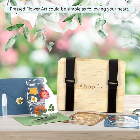 Aboofx Flower Press Kit, Large Wooden Flower Pressing Kit for Adults Kids, 6 Layers 6.3 x 8.3 Inch Flower Press Leaf Pressing Kit to Making Dried Plants, DIY Flower Preservation Kit Crafts in Kuwait