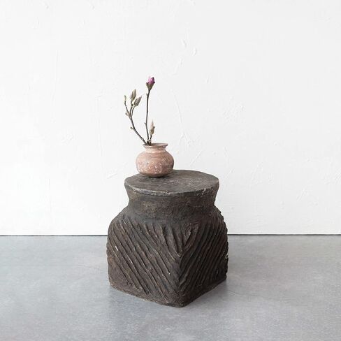 مقعد مصنوع يدويًا من الورق التعاوني الإبداعي، طاولات أثاث باللون الأسود المتعثرة، مقاس 13 بوصة طول × 13 بوصة عرض × 16 بوصة ارتفاع in Kuwait