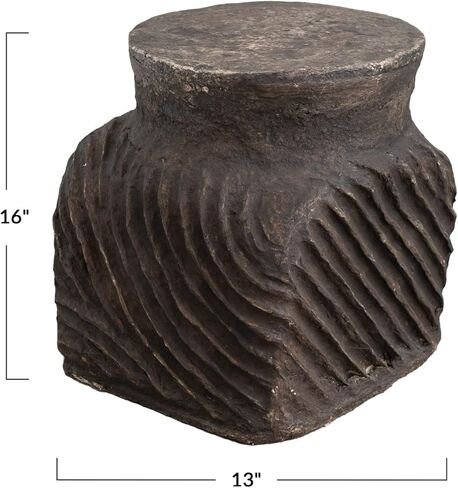 مقعد مصنوع يدويًا من الورق التعاوني الإبداعي، طاولات أثاث باللون الأسود المتعثرة، مقاس 13 بوصة طول × 13 بوصة عرض × 16 بوصة ارتفاع in Kuwait