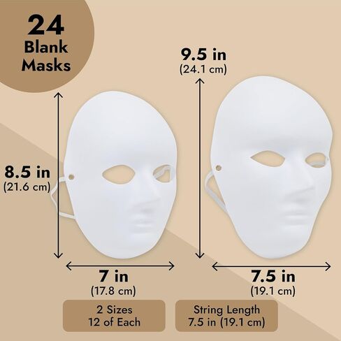 أقنعة أوبرا لتزيين الحفلات التنكرية (أبيض، 24 قطعة) in Saudi Arabia
