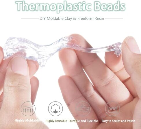 خرز لدن بالحرارة متعدد الأغراض قابل لإعادة الاستخدام، 9oz من البلاستيك القابل للتشكيل، حبيبات بيضاء متعددة الأشكال قابلة للذوبان للحرف اليدوية والنمذجة والإصلاحات المؤقتة والنحت والحفلات التنكرية مثالية للمبتدئين والبالغين والأطفال in Kuwait