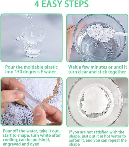 خرز لدن بالحرارة متعدد الأغراض قابل لإعادة الاستخدام، 9oz من البلاستيك القابل للتشكيل، حبيبات بيضاء متعددة الأشكال قابلة للذوبان للحرف اليدوية والنمذجة والإصلاحات المؤقتة والنحت والحفلات التنكرية مثالية للمبتدئين والبالغين والأطفال in Kuwait