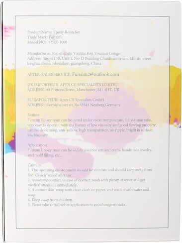 مجموعة راتنجات الإيبوكسي، 1000 مل/35.2 أونصة كريستال راتنجات الإيبوكسي الشفاف، مزيج سهل بنسبة 1:1 من راتنجات الإيبوكسي والمقوي مع كوب قياس، وقطارة، وعصي خشبية، وقفازات لصنع المجوهرات، والفنون، والديكور الحرفي in Kuwait