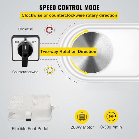 عجلة الفخار VEVOR، آلة تشكيل عجلة السيراميك 11 بوصة، مقبض سرعة 0-300 دورة في الدقيقة قابل للتعديل والتحكم في دواسة القدم، ABS قابل للفصل حوض النحت أداة مجموعة ملحقات المئزر للعمل الفني الحرفية DIY 350W in Kuwait