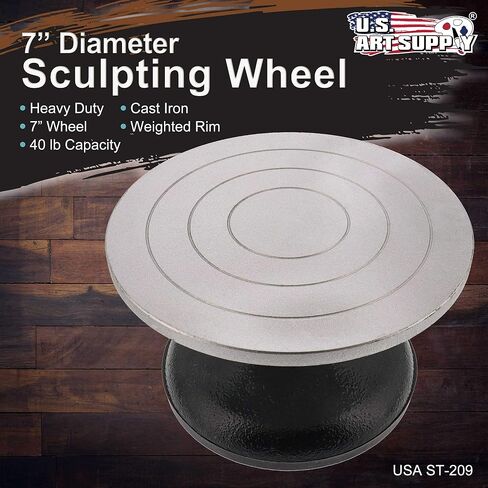 US Art Supply® 7" Diameter Sculpting Wheel- Heavy Duty All Metal Construction & Turntable with Ball Bearings in Saudi Arabia