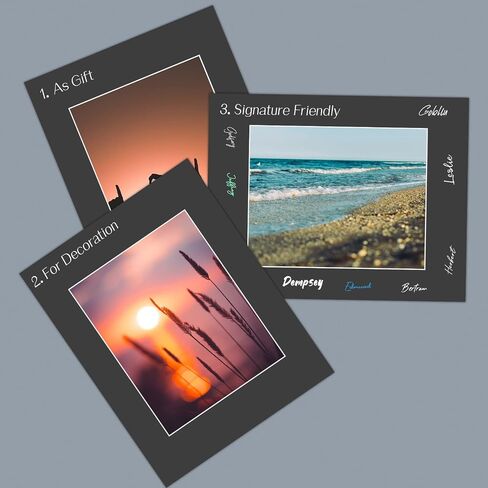 Golden State Art، بساط صور بسمك 4 طبقات مقاس 11 × 14 مع فتحة مقاس 8 × 10، مناسب للتوقيع - رائع لحفلات الزفاف وحفلات استقبال الأطفال وأعياد الميلاد (مجموعة من 10 قطع، لون أسود كلاسيكي) in Kuwait