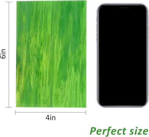 16 قطعة من صفائح الزجاج الملون 4 انش × 6 انش، زجاج كاتدرائية غير شفاف مختلط، صفائح زجاج فسيفساء مع فوم لضمان السلامة، اوراق زجاجية بالوان زاهية لمحبي الزجاج والحرف اليدوية وديكور المنزل (16 لون) in Kuwait