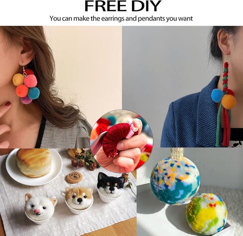 صانع بوم بوم sxlaonanhai، 4 أحجام من صانعات بوم بوم لآلة الحياكة اليدوية وإبر الكروشيه وإكسسوارات مجموعة أدوات الديكور، لفافة كرات الغزل للأطفال والكبار in Kuwait