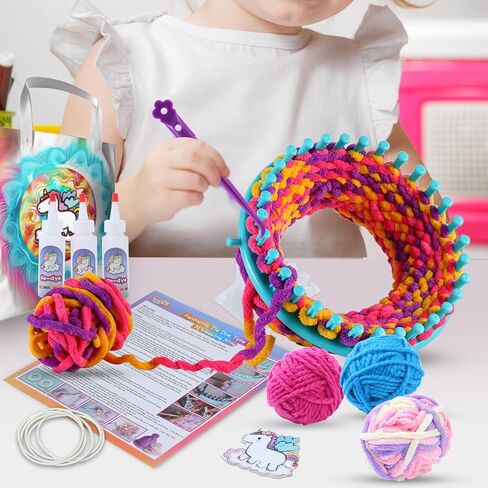 Weaving Loom Kit, Knitting for Beginners, Make Your Own Knitting Hat & Tie Dye Tote Bag, Weaving Round Loom for Kids, Crafts for Girls 8-12, Christmas Crafts for Teens, Teen Christmas Gifts in Kuwait