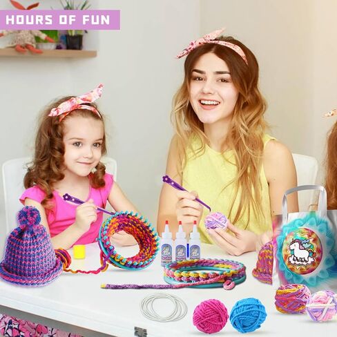 Weaving Loom Kit, Knitting for Beginners, Make Your Own Knitting Hat & Tie Dye Tote Bag, Weaving Round Loom for Kids, Crafts for Girls 8-12, Christmas Crafts for Teens, Teen Christmas Gifts in Kuwait