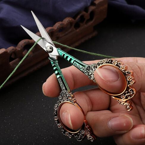 Sewing Sharp Embroidery Threading Scissors with Cover for Craft Art work Needlework Yarn Fabric Precision Detail Paper Cutting Tools, 4.5in Blue Shears in Kuwait