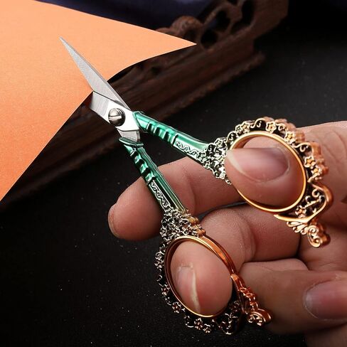 Sewing Sharp Embroidery Threading Scissors with Cover for Craft Art work Needlework Yarn Fabric Precision Detail Paper Cutting Tools, 4.5in Blue Shears in Kuwait