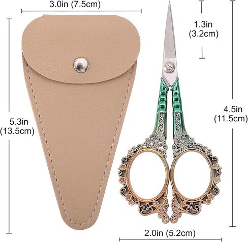 Sewing Sharp Embroidery Threading Scissors with Cover for Craft Art work Needlework Yarn Fabric Precision Detail Paper Cutting Tools, 4.5in Blue Shears in Kuwait