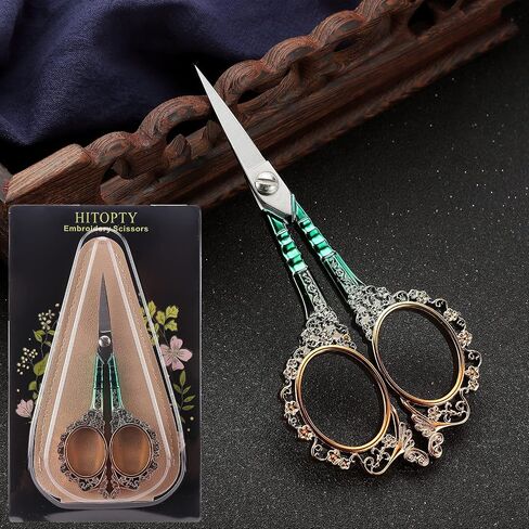 Sewing Sharp Embroidery Threading Scissors with Cover for Craft Art work Needlework Yarn Fabric Precision Detail Paper Cutting Tools, 4.5in Blue Shears in Kuwait