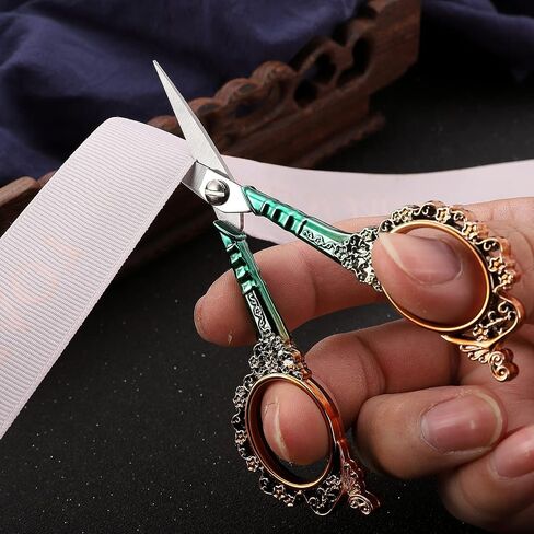 Sewing Sharp Embroidery Threading Scissors with Cover for Craft Art work Needlework Yarn Fabric Precision Detail Paper Cutting Tools, 4.5in Blue Shears in Kuwait