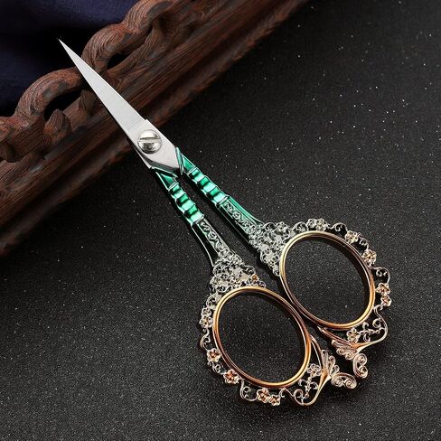 Sewing Sharp Embroidery Threading Scissors with Cover for Craft Art work Needlework Yarn Fabric Precision Detail Paper Cutting Tools, 4.5in Blue Shears in Kuwait