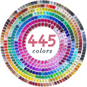 ARTDOT Diamonds لإكسسوارات الرسم الماسي 5D، 445000 قطعة 445 لونًا مجموعة أدوات فنية ماسية للمثقاب المربع للبالغين (1000 قطعة لكل حقيبة)