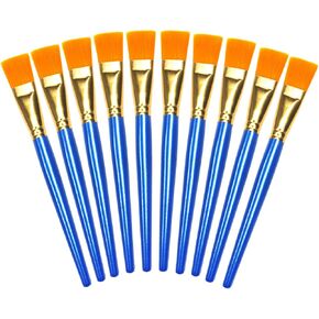 20pcs 1 inch Flat Paint Brush Set,Large Artist Acrylic Paint Brushes Nylon Hair Wood Handle for Acrylic Watercolor Oil Canvas Gouache Face Body Painting Classroom Craft Big Paint Brushes