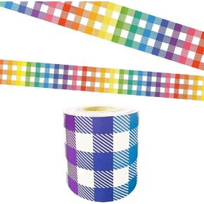 65.6Ft Colorful Ombre Rainbow Bulletin Boards Border Rolled Border Trim Decal Sticker for Classrooms School Nursery Kidsroom Offices Home Walls Windows Showcases Decorations