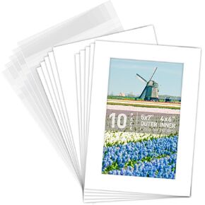 Golden State Art, Pack of 100, Crystal Clear Storage Bags - Fit 5x7 Photo Prints & Mattes - Acid Free - for 5x7 Mat Matting, Photography, Art, Framing (Size: 5 1/4 x 7 1/8 inch)