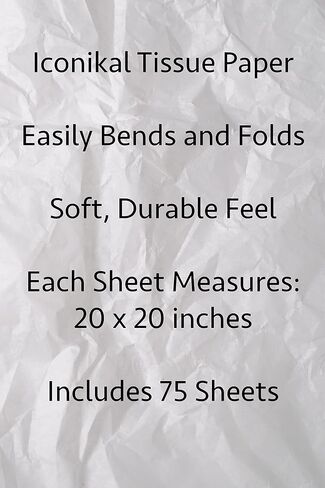 Iconikal Tissue Paper, White, 20 x 20-Inches, 75-Sheets in Saudi Arabia