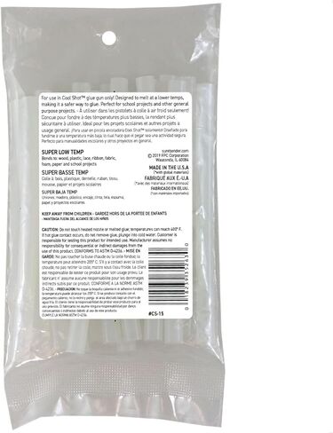 Surebonder Clear Cool Shot Ultra Low-Temp 4-Inch Mini Hot Glue Sticks for Foam, Fabric, Balloons - Use with Cool Shot Glue Gun - 15 Pack in Saudi Arabia