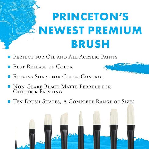 Princeton Aspen, Glare-Free Indoor/Outdoor Brush for Acrylic & Oil, Series 6500 Synthetic, Angular Mottler, 2 Inch in Saudi Arabia