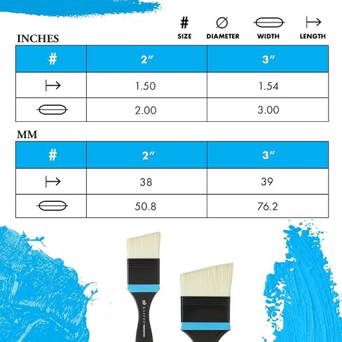 Princeton Aspen, Glare-Free Indoor/Outdoor Brush for Acrylic & Oil, Series 6500 Synthetic, Angular Mottler, 2 Inch in Saudi Arabia