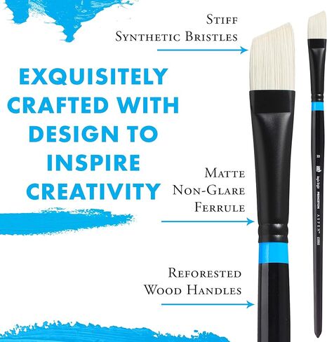 Princeton Aspen, Glare-Free Indoor/Outdoor Brush for Acrylic & Oil, Series 6500 Synthetic, Angular Mottler, 2 Inch in Saudi Arabia