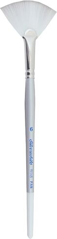 Silver Brush Limited 1504S6 Silverwhite Fan Brush, Watercolor, Acrylics, Gouache or Oil Brush, Size 6, Short Handle in Saudi Arabia