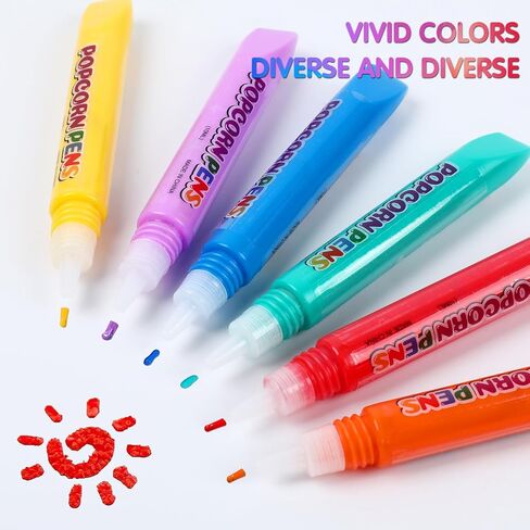 أقلام رسم فقاعات الفشار DIY من Grenben، أقلام منتفخة سحرية، أقلام منتفخة تعمل بالحرارة، قلم فقاعات منتفخ منتفخ ثلاثي الأبعاد آمن للفن، قلم طلاء ملون للفشار السحري للأطفال هدية عيد الميلاد (عبوتان) in Kuwait