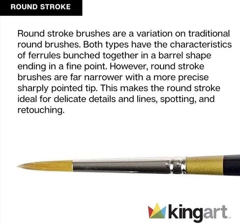 KINGART B-029 Premium 7 pc. Original Gold 9040 Series Round Stroke Brush Set, Synthetic Golden Taklon for Acrylic, Oil, Watercolor Paint, Short Handle, 7 Brushes Sizes: 0, 2, 4, 6, 8, 10, 12 in Saudi Arabia