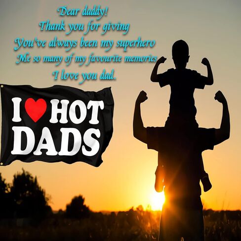 I Love Dads Flag I Hot Love Dads Flags 3x5 Ft Funny Decoration Banner for Indoor Outdoor and College Dorm Wall Decor - Father'S Day Birthday Tapestry Gifts in Saudi Arabia
