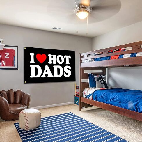 I Love Dads Flag I Hot Love Dads Flags 3x5 Ft Funny Decoration Banner for Indoor Outdoor and College Dorm Wall Decor - Father'S Day Birthday Tapestry Gifts in Saudi Arabia