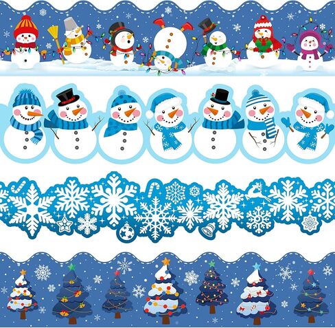 63ft الشتاء نشرة المجلس الحدود ثلج نشرة مجلس الزينة عيد الميلاد الحدود ورقة عطلة الحدود ندفة الثلج شجرة عيد الميلاد موجة حافة تقليم للمدرسة الفصول الدراسية مكتب الطرف (نمط حية) in Kuwait